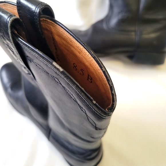 Mens Ariat Heritage Black Leather Roper Boots Size 8.5B - Picture 13 of 16